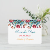 Aquamarines Rotes Orange Bouquet Blumengold Save t (Stehend Vorderseite)