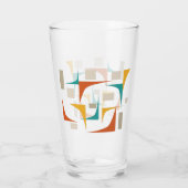 Aquamarines Rotorange Ecken Mittelalter Retro-Glas Glas (Rückseite)