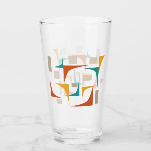 Aquamarines Rotorange Ecken Mittelalter Retro-Glas Glas (Vorderseite)