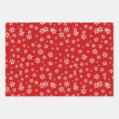 Aquamarines Rotschneeflockenmuster Geschenkpapier Set (Vorderseite 3)