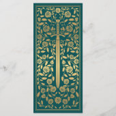 Aquamarines Royal Medieval Sword Hochzeitsmenü Menükarte (Rückseite)