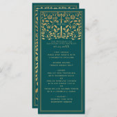 Aquamarines Royal Medieval Sword Hochzeitsmenü Menükarte (Vorne/Hinten)