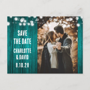 Aquamarines rustikales Foto für Hochzeiten von Hol Ankündigungspostkarte