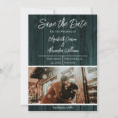 Aquamarines rustikales Foto Save the Date (Vorderseite)