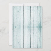 Aquamarines rustikales Monogramm Ankündigung Datum (Rückseite)