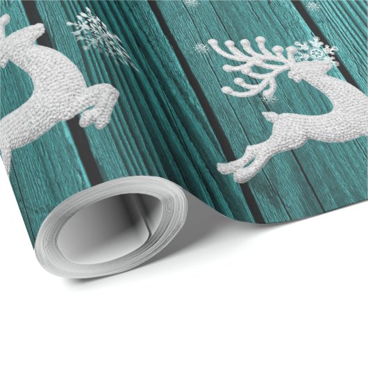 Aquamarines Rustikales Weihnachtswackelpapier Geschenkpapier (Rolleneckpunkt)