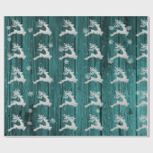 Aquamarines Rustikales Weihnachtswackelpapier Geschenkpapier (Flach)