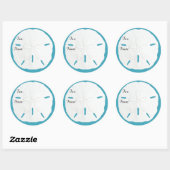 Aquamarines Sand Dollar Geschenk Tag Weihnachtskle Runder Aufkleber (Blatt)