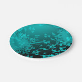 Aquamarines Satin Look Party Plättchen Pappteller (Schrägansicht)