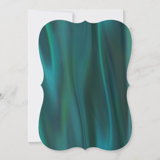 Aquamarines Satin mit weißem Pfau-Brautparty Einladung (Rückseite)