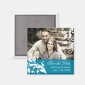 Aquamarines Save the Date Hochzeitsmagnet Magnet (Vorderseite/Rückseite)