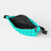 Aquamarines Schachbrett Diamantmuster Bauchtasche (Offen)