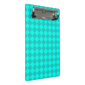 Aquamarines Schachbrett Diamantmuster Mini Klemmbrett (Schrägansicht)