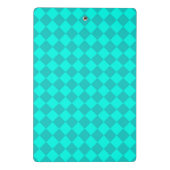 Aquamarines Schachbrett Diamantmuster Mini Klemmbrett (Rückseite)