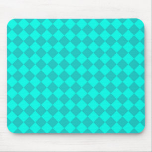 Aquamarines Schachbrett Diamantmuster Mousepad