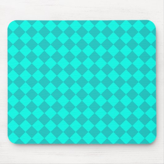 Aquamarines Schachbrett Diamantmuster Mousepad (Vorne)