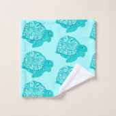 Aquamarines Schildkröte-Muster-Aqua-Tuch-Set Badhandtuch Set (Waschlappen)