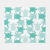 Aquamarines Schildkröte-Muster Fleecedecke (Vorderseite (Horizontal))