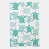Aquamarines Schildkröte-Muster Geschirrtuch (Vertikal)