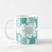 Aquamarines Schildkröte-Muster Kaffeetasse (Links)