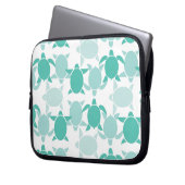 Aquamarines Schildkröte-Muster Laptopschutzhülle (Vorderseite Links)