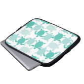 Aquamarines Schildkröte-Muster Laptopschutzhülle (Vorne Knopf)