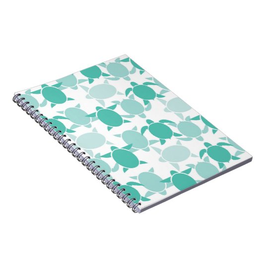 Aquamarines Schildkröte-Muster Notizblock (Rechte Seite)