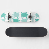 Aquamarines Schildkröte-Muster Skateboard (Horizontal)