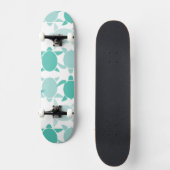 Aquamarines Schildkröte-Muster Skateboard (Vorderseite)