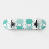 Aquamarines Schildkröte-Muster Skateboard (Horizontal)