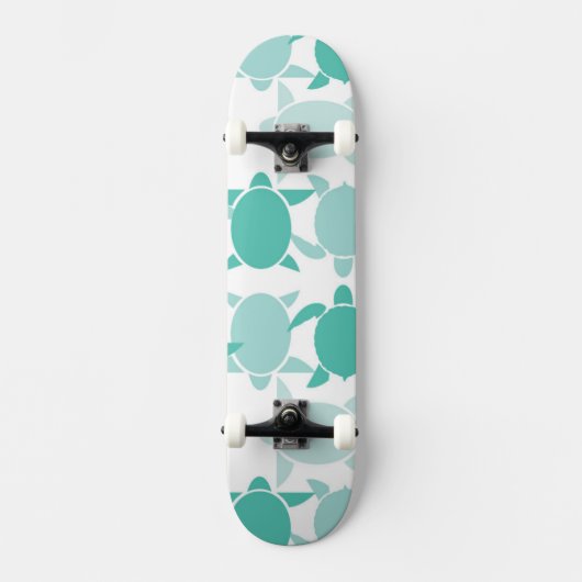 Aquamarines Schildkröte-Muster Skateboard (Vorderseite)