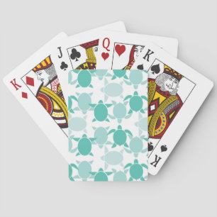 Aquamarines Schildkröte-Muster Spielkarten