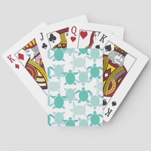 Aquamarines Schildkröte-Muster Spielkarten (Rückseite)