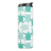 Aquamarines Schildkröte-Muster Thermosbecher (Nach links gedreht)