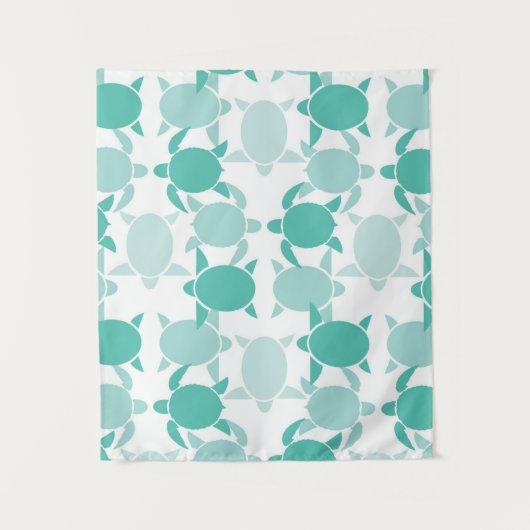 Aquamarines Schildkröte-Muster Wandteppich (Vorderseite)