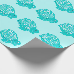 Aquamarines Schildkrötenmuster Aqua Wrapping Pape Geschenkpapier