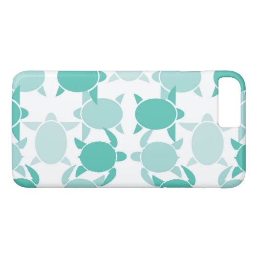 Aquamarines Schildkrötenmuster Case-Mate iPhone Hülle (Rückseite (Horizontal))