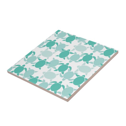 Aquamarines Schildkrötenmuster Fliese (Seite)