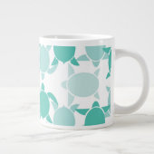 Aquamarines Schildkrötenmuster Jumbo-Tasse (Rechts)