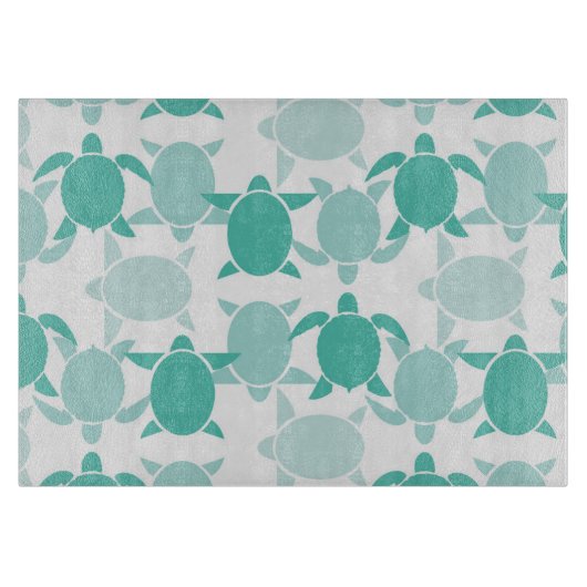 Aquamarines Schildkrötenmuster Schneidebrett (Vorderseite)