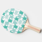 Aquamarines Schildkrötenmuster Tischtennis Schläger (Seitenansicht)