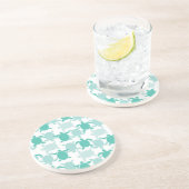 Aquamarines Schildkrötenmuster Untersetzer (Seite)