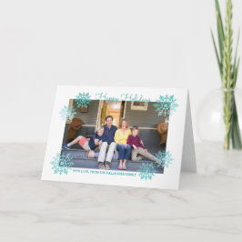 Aquamarines schimmerndes Chic Snowflake Holiday Fo Feiertagskarte