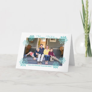 Aquamarines schimmerndes Chic Snowflake Holiday Fo Feiertagskarte