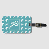 Aquamarines Schmetterlings-und Libellen-Muster Gepäckanhänger (Vorderseite (Horizontal))