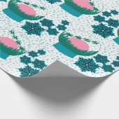 Aquamarines Schneedeckelpapier Geschenkpapier (Ecke)