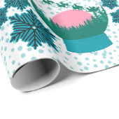 Aquamarines Schneedeckelpapier Geschenkpapier (Rolleneckpunkt)