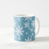 Aquamarines Schneeflockenmuster Kaffeetasse (VorderseiteRechts)