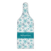Aquamarines Schneeflockenmuster Personalisiert Schneidebrett (Vorderseite)