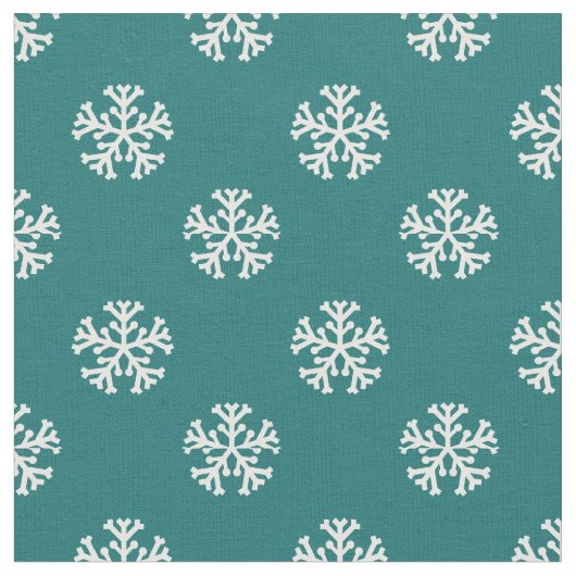 Aquamarines Schneeflockenmuster Stoff (Nahaufnahme)